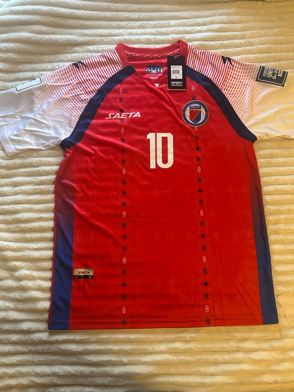 Men's Haiti #10 Red Soccer Jersey